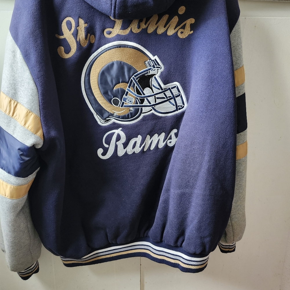 NFL 2000s Vintage St. Louis Rams Wool Leather Varsity Jacket XL - Picture 5 of 6